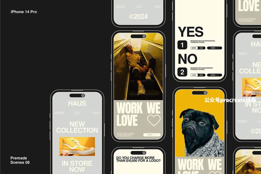 图片[9]-电子产品设备的轮廓线条样机素材【0959】-procreatechahua