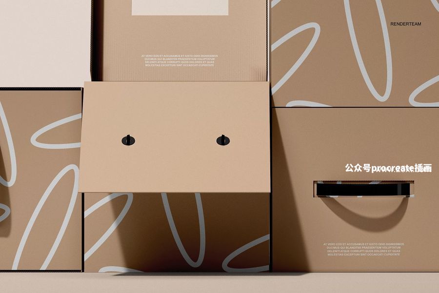 图片[7]-瓦楞纸盒纸箱组合包装设计展示PSD贴图样机【0972】-procreatechahua