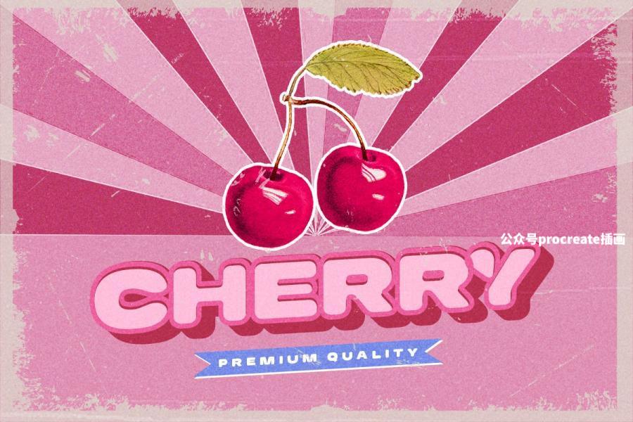 图片[9]-甜美可爱复古的3D分层英文无衬线字体【0990】-procreatechahua