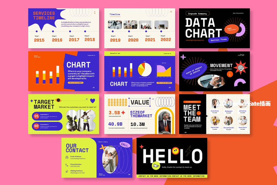 图片[4]-90年代复古潮流风格的ppt幻灯片演示文稿模板【0994】-procreatechahua