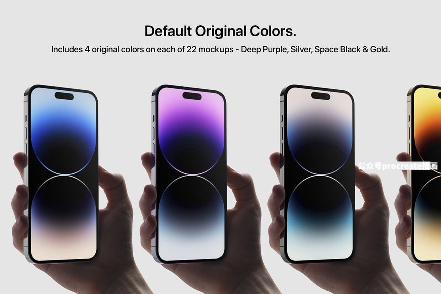 图片[3]-22个手持苹果iPhone 14 Pro手机psd样机素材【0996】-procreatechahua