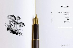 墨水艺术画笔效果的Procreate笔刷【0980】-procreatechahua