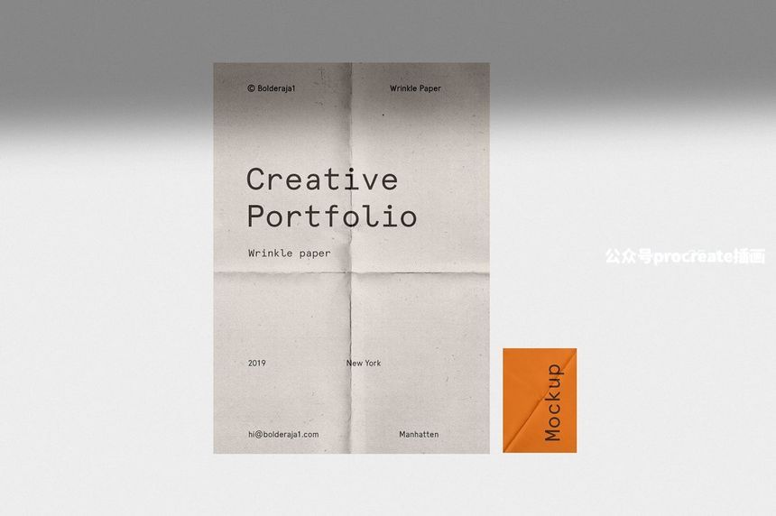 图片[6]-带有折痕皱纹的纸张印刷设计展示样机【0978】-procreatechahua