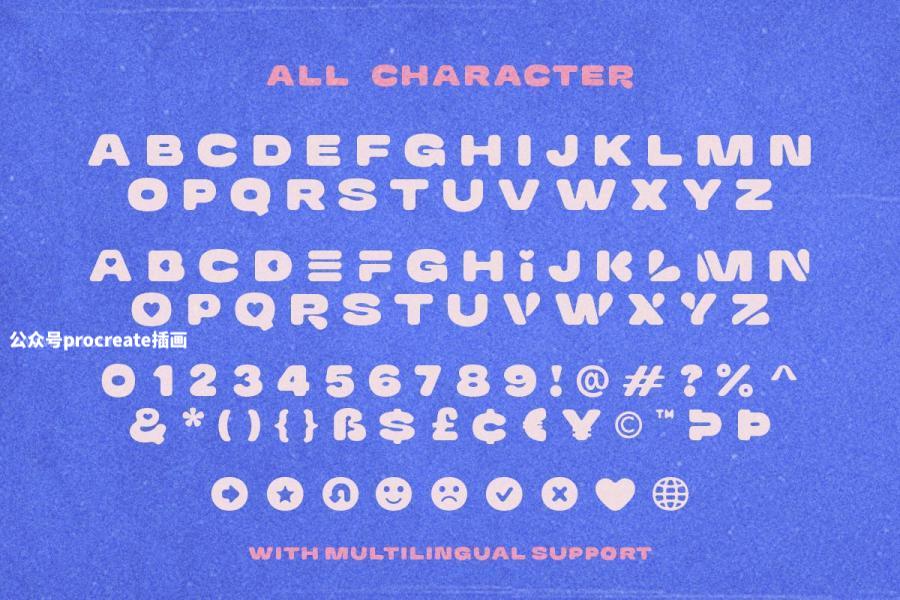 图片[8]-甜美可爱复古的3D分层英文无衬线字体【0990】-procreatechahua