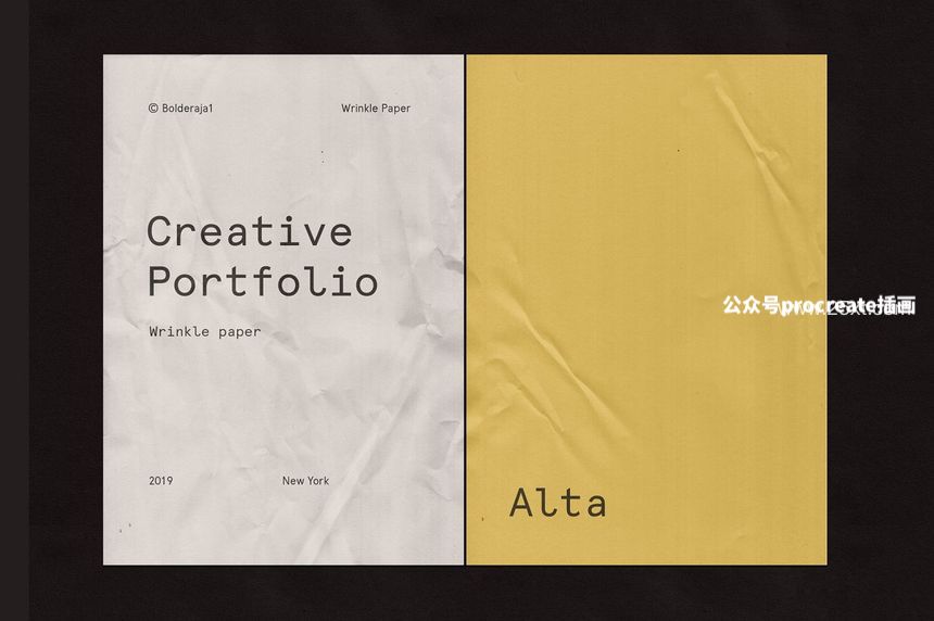 图片[3]-带有折痕皱纹的纸张印刷设计展示样机【0978】-procreatechahua