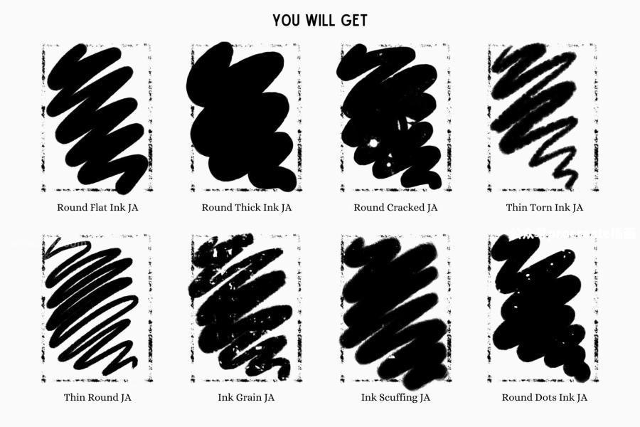 图片[2]-墨水艺术画笔效果的Procreate笔刷【0980】-procreatechahua