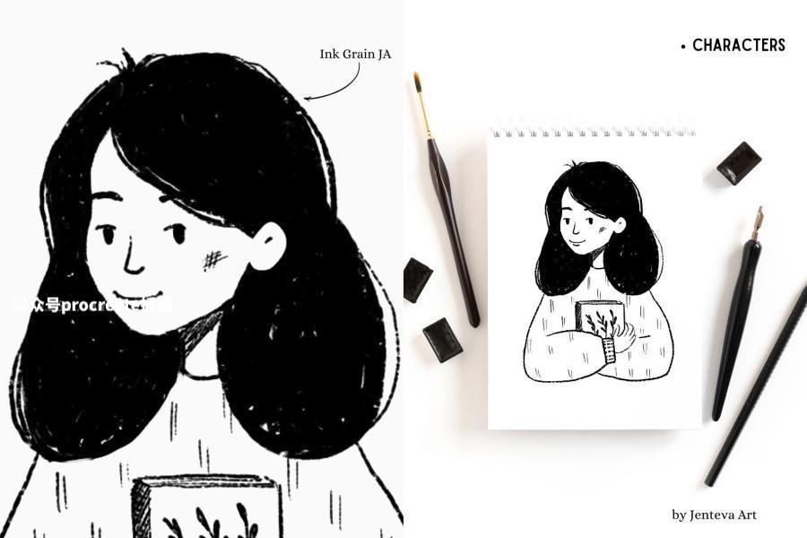 图片[3]-墨水艺术画笔效果的Procreate笔刷【0980】-procreatechahua