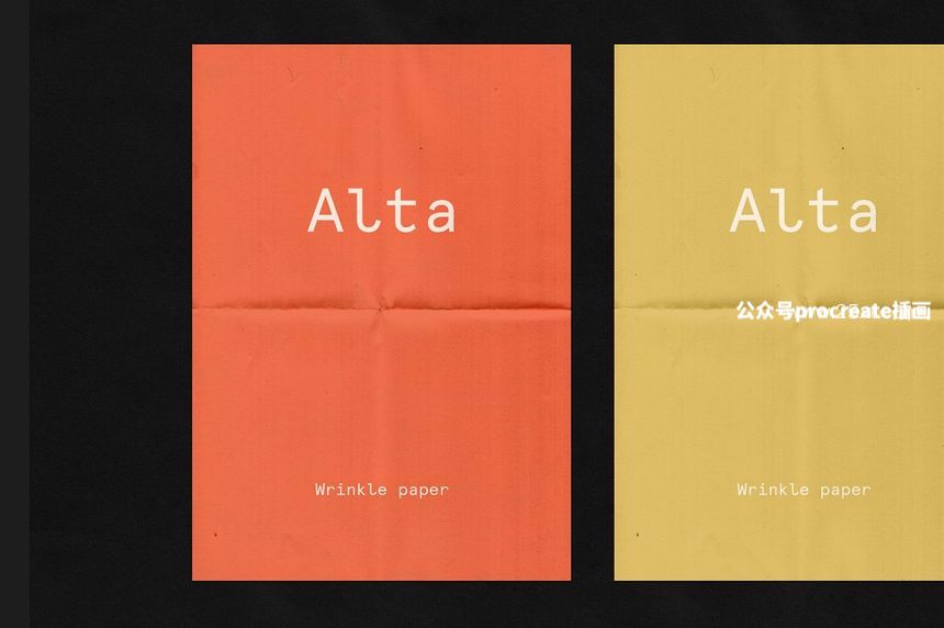 图片[1]-带有折痕皱纹的纸张印刷设计展示样机【0978】-procreatechahua