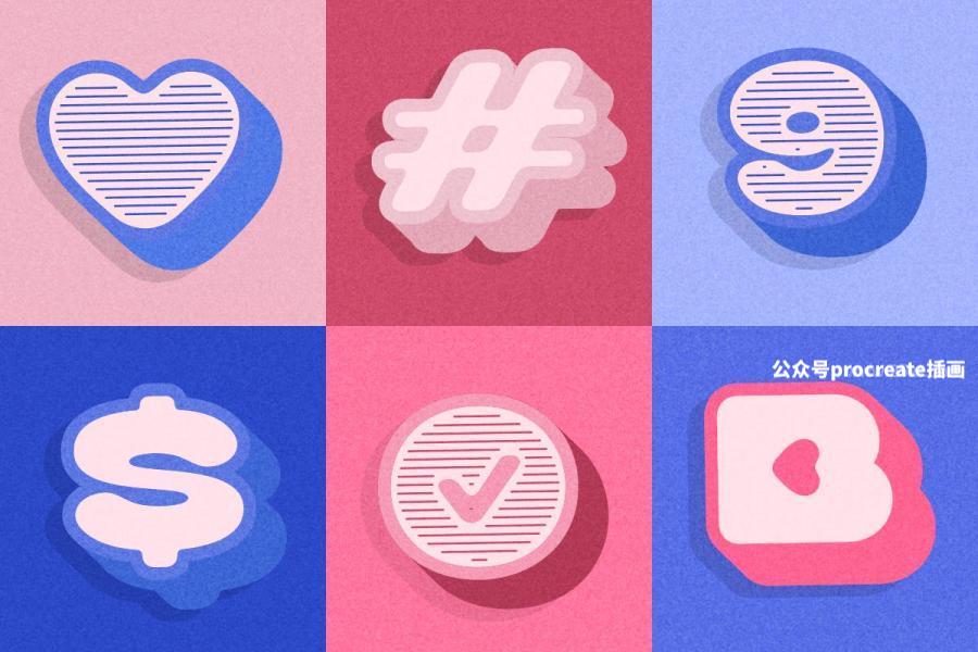 图片[6]-甜美可爱复古的3D分层英文无衬线字体【0990】-procreatechahua