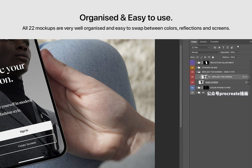 图片[6]-22个手持苹果iPhone 14 Pro手机psd样机素材【0996】-procreatechahua