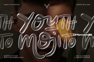 3D透明泡泡效果的3d英文装饰字体【0999】-procreatechahua