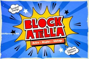 复古俏皮古怪的英文无衬线装饰字体【1008】-procreatechahua