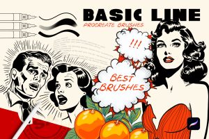 光滑线条的Procreate笔刷素材【1004】-procreatechahua