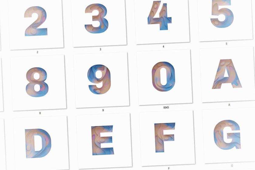 图片[5]-彩色艺术纸叠加效果的3d立体英文字体【1001】-procreatechahua