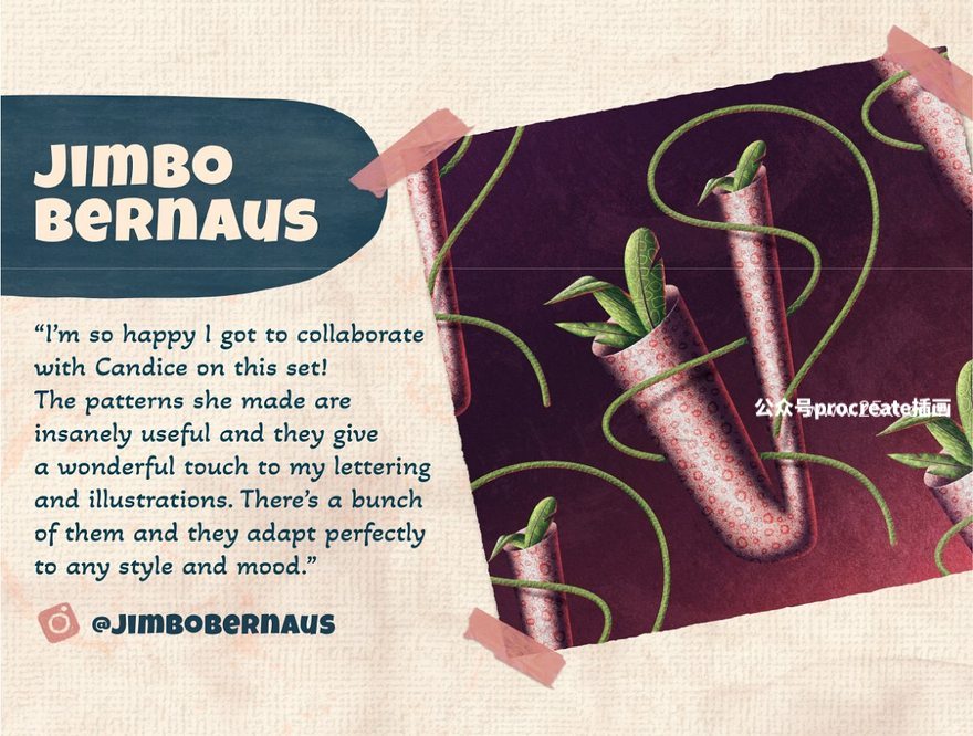 图片[2]-水彩手绘几何抽象纹理Procreate图案笔刷【1017】-procreatechahua