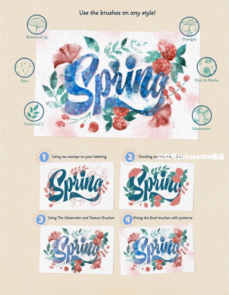 图片[6]-水彩手绘几何抽象纹理Procreate图案笔刷【1017】-procreatechahua