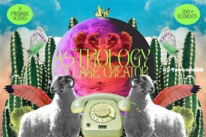 复古怪诞美学的自然占星元素拼贴叠加图片免抠图素材【1041】-procreatechahua