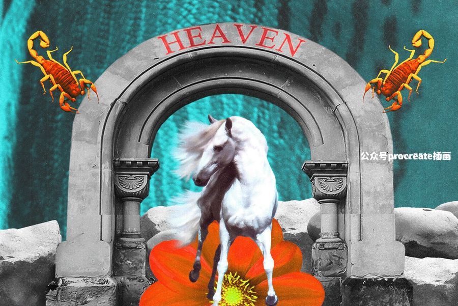 图片[4]-复古怪诞美学的自然占星元素拼贴叠加图片免抠图素材【1041】-procreatechahua