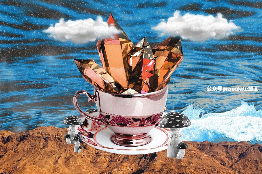 图片[6]-复古怪诞美学的自然占星元素拼贴叠加图片免抠图素材【1041】-procreatechahua