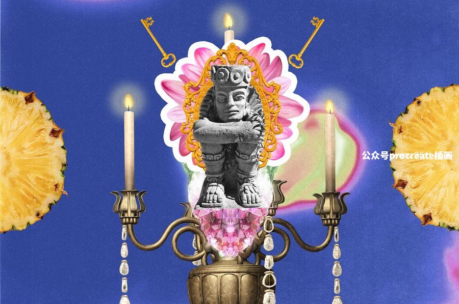 图片[11]-复古怪诞美学的自然占星元素拼贴叠加图片免抠图素材【1041】-procreatechahua