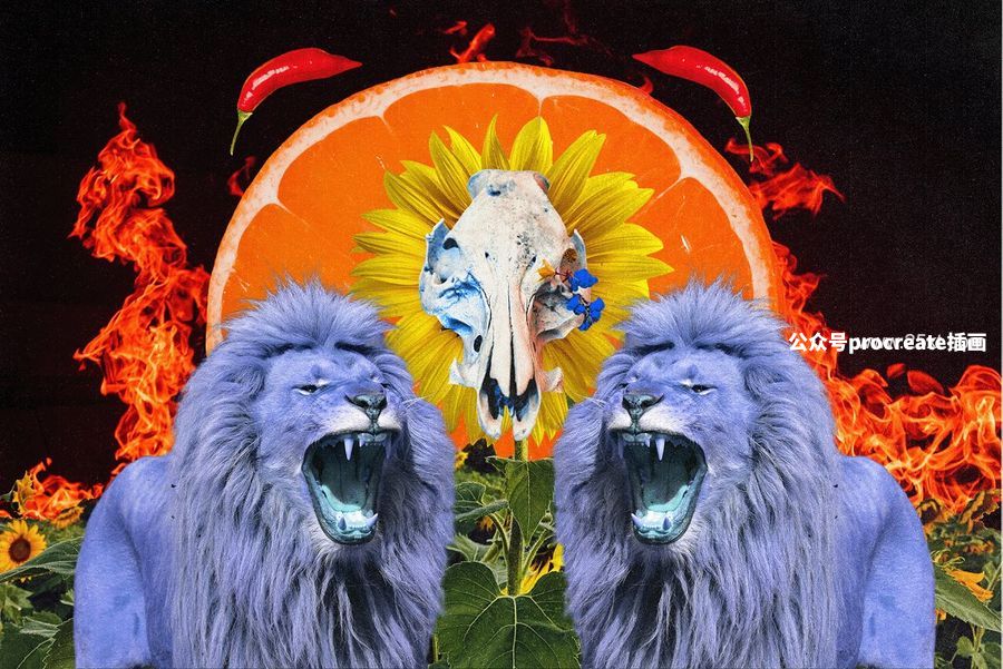 图片[5]-复古怪诞美学的自然占星元素拼贴叠加图片免抠图素材【1041】-procreatechahua