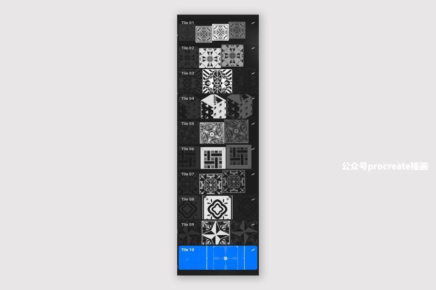 图片[2]-复古瓷砖花型图案的Procreate印章笔刷【1035】-procreatechahua