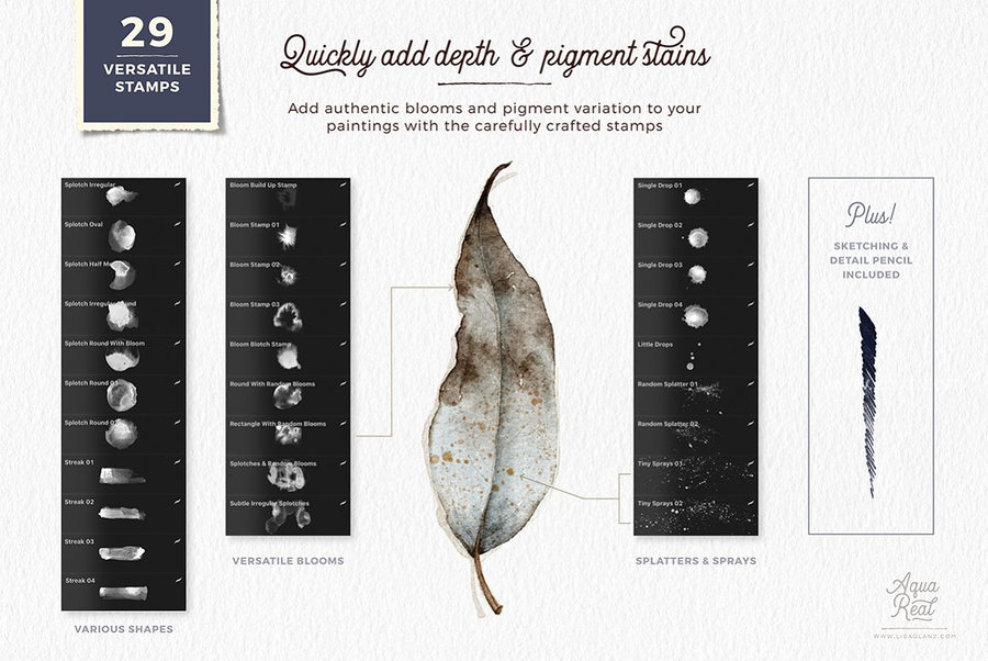 图片[5]-38款插画创作的水彩纹理Procreate笔刷【1048】-procreatechahua