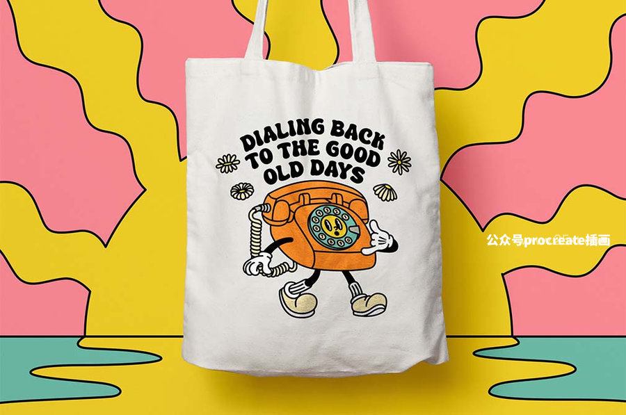 图片[3]-70 年代复古有趣的科技设备卡通拟人化形象插画素材【1051】-procreatechahua