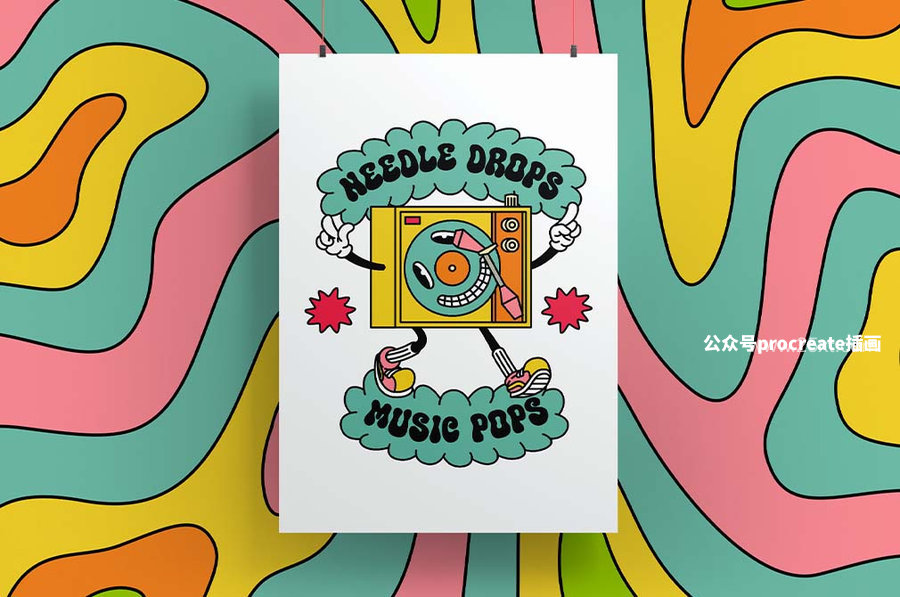 图片[4]-70 年代复古有趣的科技设备卡通拟人化形象插画素材【1051】-procreatechahua