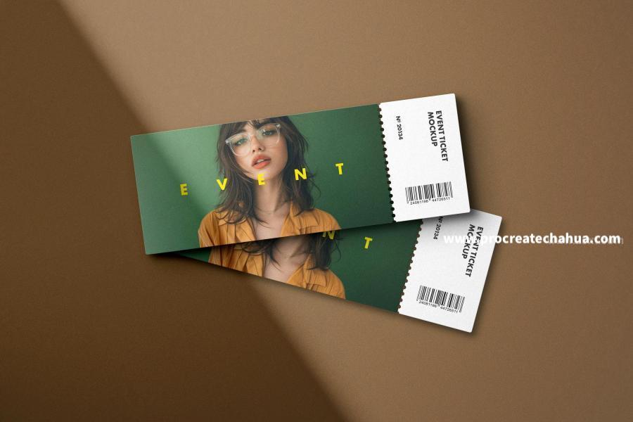 图片[3]-机票演出门票电影票优惠券登机牌设计展示psd样机【1055】-procreatechahua