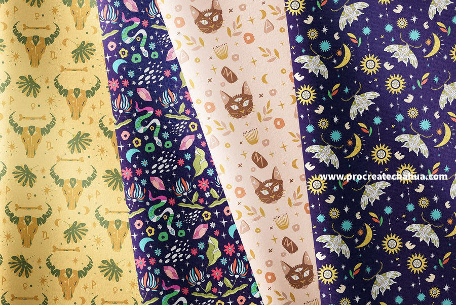 图片[7]-星座花卉魔法主题的手绘风格彩色矢量插画素材【1059】-procreatechahua