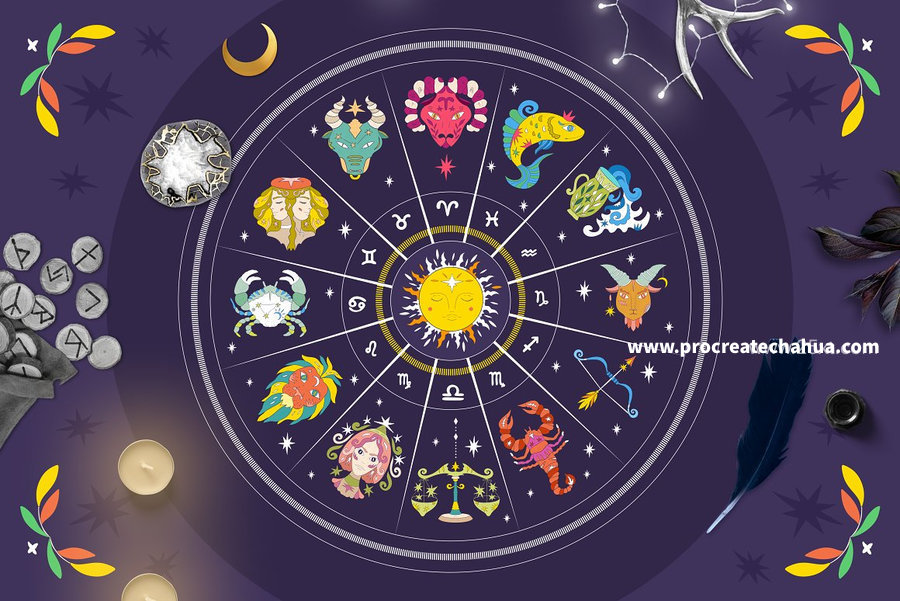 图片[5]-星座花卉魔法主题的手绘风格彩色矢量插画素材【1059】-procreatechahua