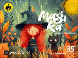 迷人的儿童插画专用Procreate水彩笔刷【1072】-procreatechahua