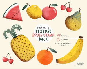 精美插画设计必备的Procreate线条纹理图案笔刷 【1092】-procreatechahua