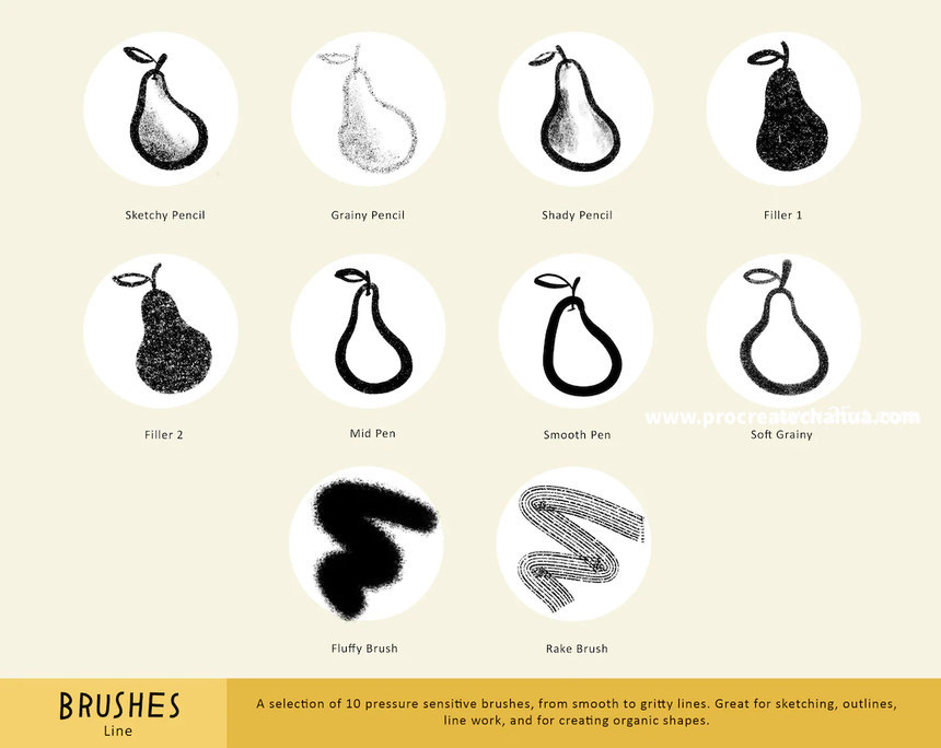 图片[4]-精美插画设计必备的Procreate线条纹理图案笔刷 【1092】-procreatechahua