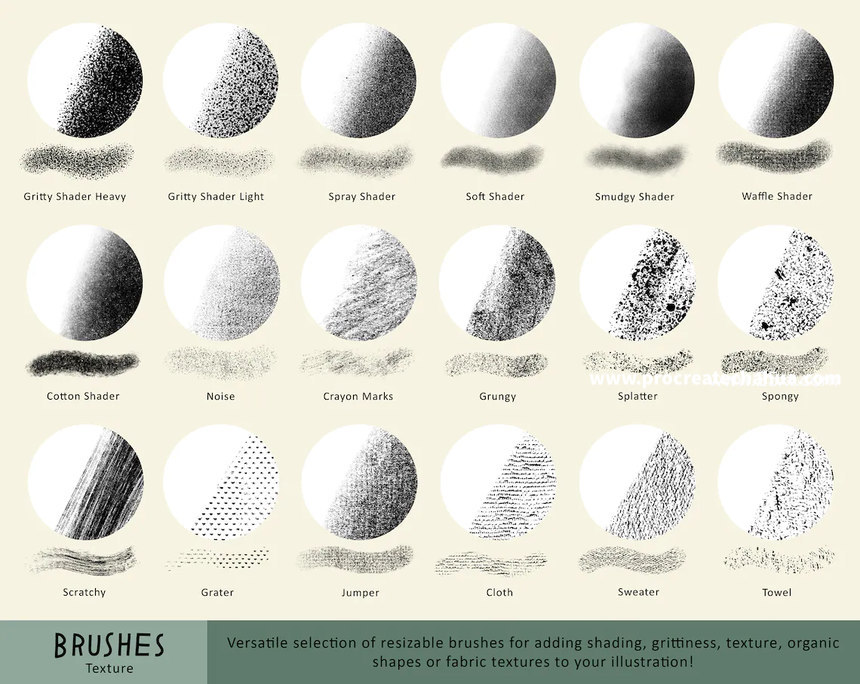 图片[5]-精美插画设计必备的Procreate线条纹理图案笔刷 【1092】-procreatechahua