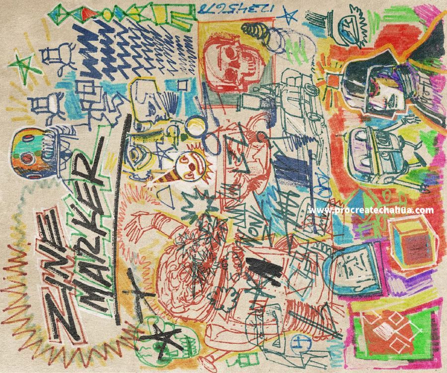 图片[7]-潮流涂鸦记号笔墨水笔插画绘画效果的Procreate笔刷【1078】-procreatechahua