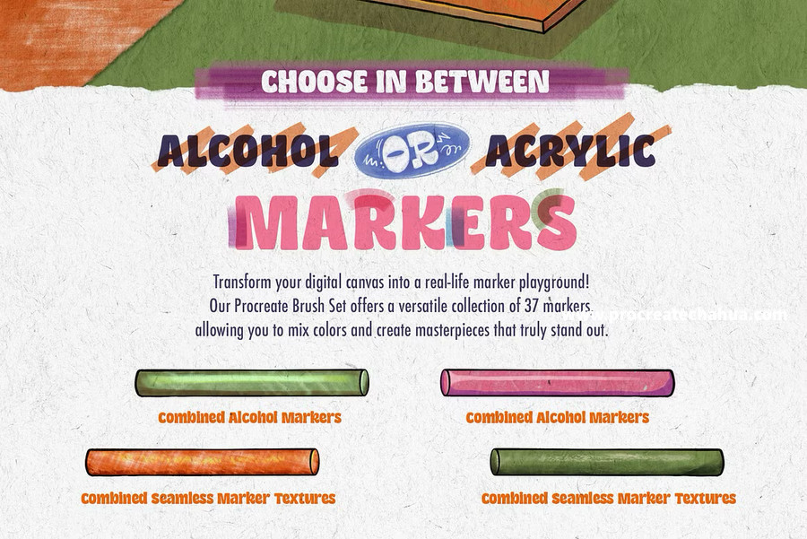 图片[3]-超现实主义字体风格的马克笔艺术字Procreate笔刷 【1099】-procreatechahua