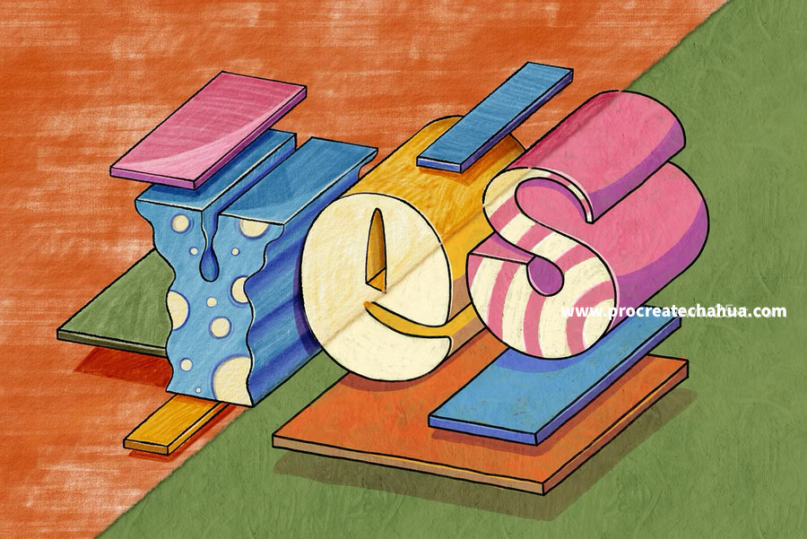 图片[2]-超现实主义字体风格的马克笔艺术字Procreate笔刷 【1099】-procreatechahua