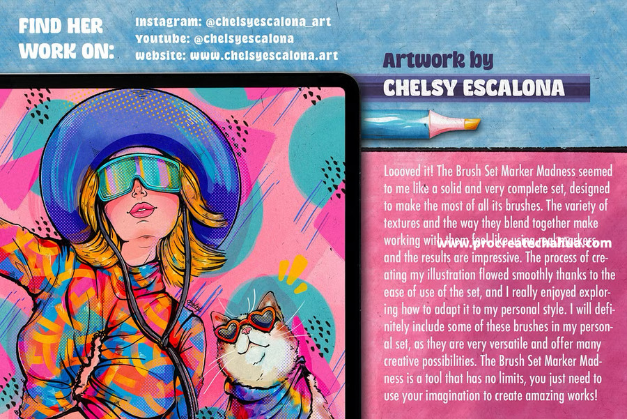 图片[12]-超现实主义字体风格的马克笔艺术字Procreate笔刷 【1099】-procreatechahua