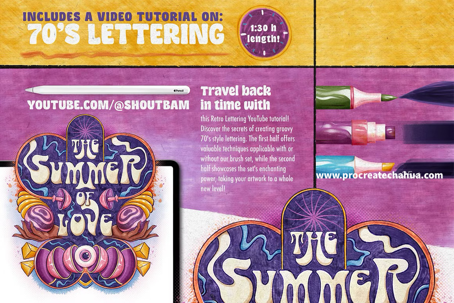 图片[5]-超现实主义字体风格的马克笔艺术字Procreate笔刷 【1099】-procreatechahua