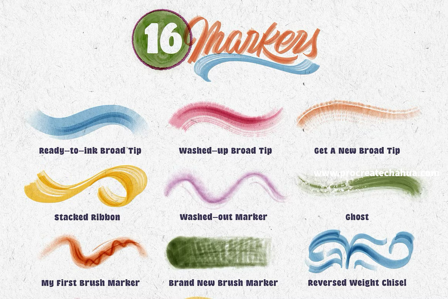 图片[6]-超现实主义字体风格的马克笔艺术字Procreate笔刷 【1099】-procreatechahua