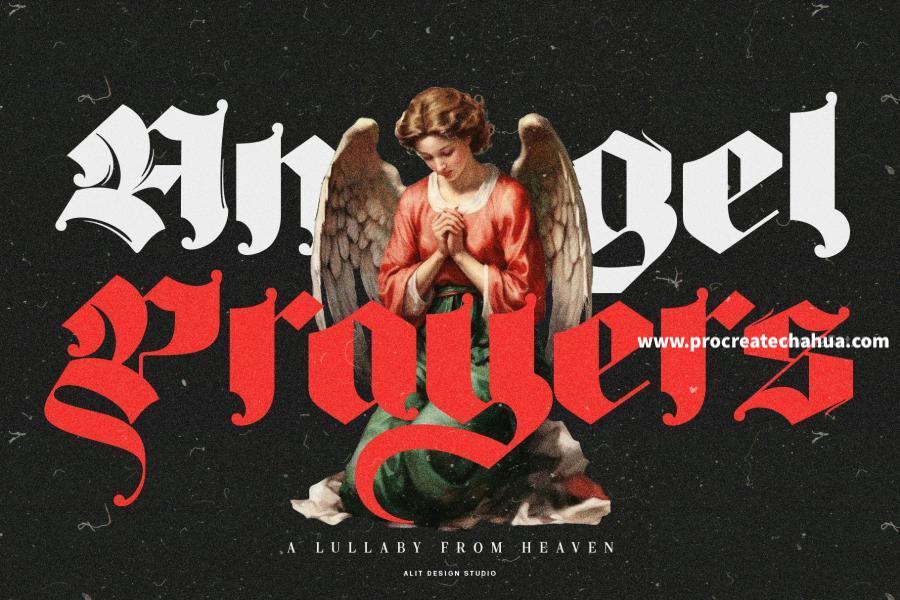 图片[11]-厚重画笔力量感的英文Blackletter哥特字体【1104】-procreatechahua