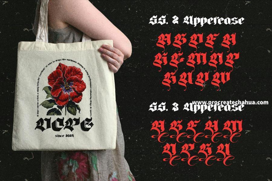 图片[6]-厚重画笔力量感的英文Blackletter哥特字体【1104】-procreatechahua