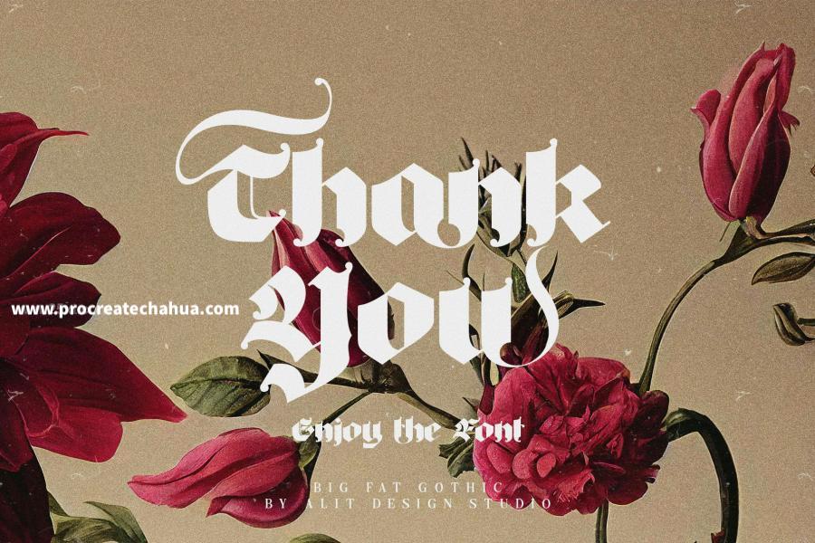 图片[14]-厚重画笔力量感的英文Blackletter哥特字体【1104】-procreatechahua