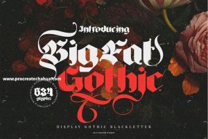 厚重画笔力量感的英文Blackletter哥特字体【1104】-procreatechahua