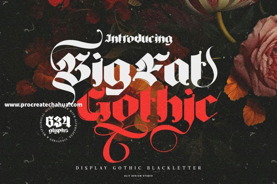 图片[10]-厚重画笔力量感的英文Blackletter哥特字体【1104】-procreatechahua