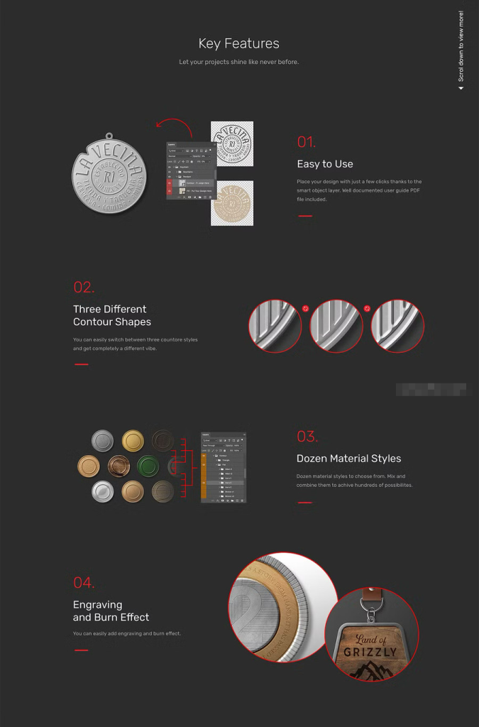 图片[2]-金属钥匙扣吊坠定制设计展示样机【1110】-procreatechahua