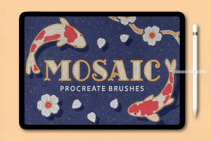 马赛克瓷砖图案procreate纹理笔刷【1122】-procreatechahua