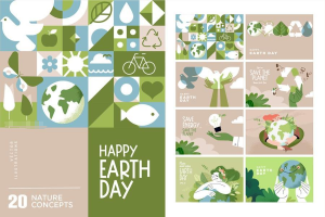 20款地球日环保节能主题的矢量插画素材【1141】-procreatechahua